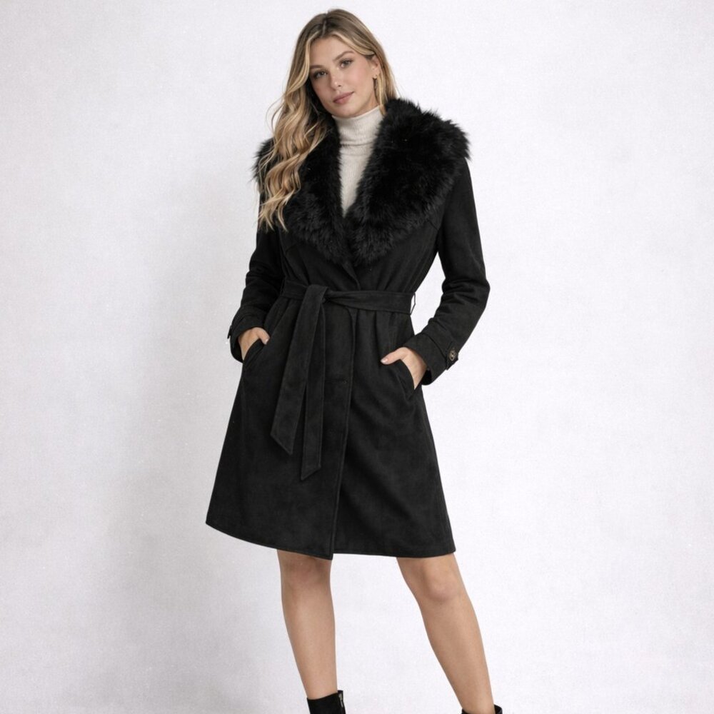 The Uptown Convertible Trench Coat | Removable Fur Collar | The Urban